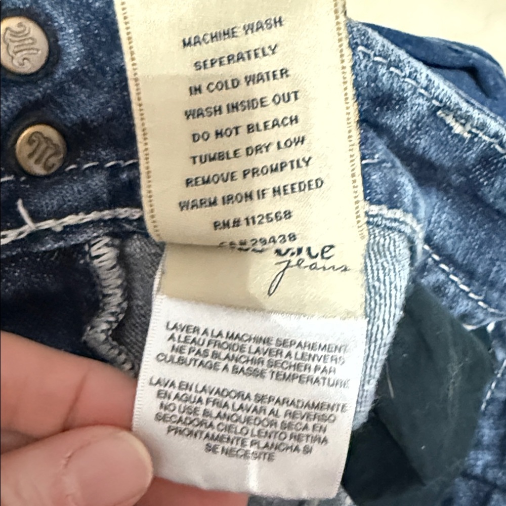 Women's Blue Washed Straight-Leg Jeans - Picture 14 of 16